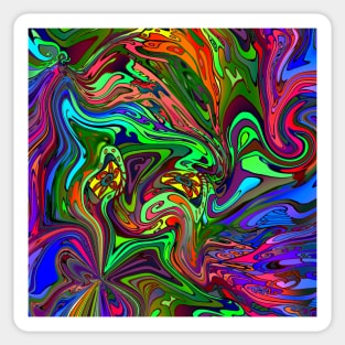 Converging Colorful Swirls Psychedelic Pattern Sticker